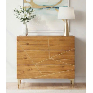 Living Spaces 206180 : Tủ Đứng 3 Ngăn Kéo - Vàng Đồng